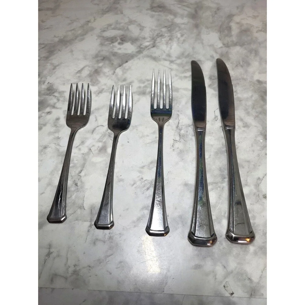 SSS By Oneida Aberdeen Admiral Stainless Flatware Forks & Knives Dining Utensils
